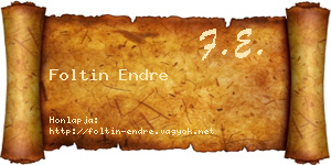 Foltin Endre névjegykártya
