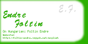 endre foltin business card